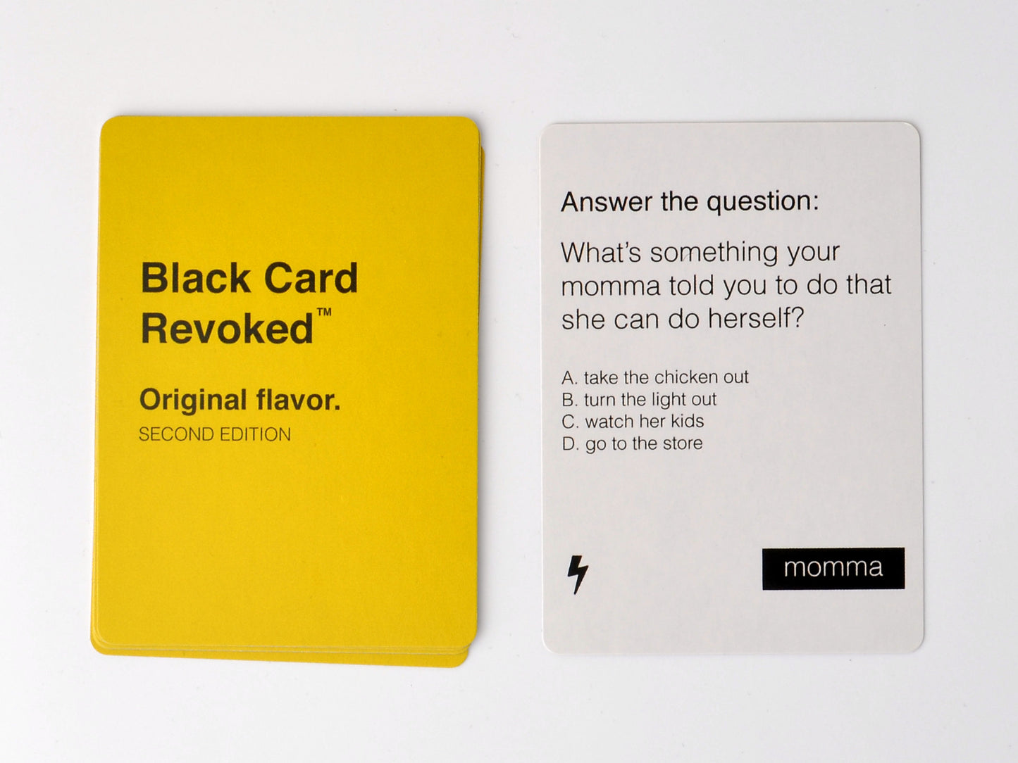 Picture of Black Card Revoked game and cards